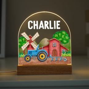 Personalised LED Tractor Lamp, Kids Night Light Gift, Farm Themed Tractor Light, Birthday Gifts for Kids, Kids Bedroom Nursery Table Light