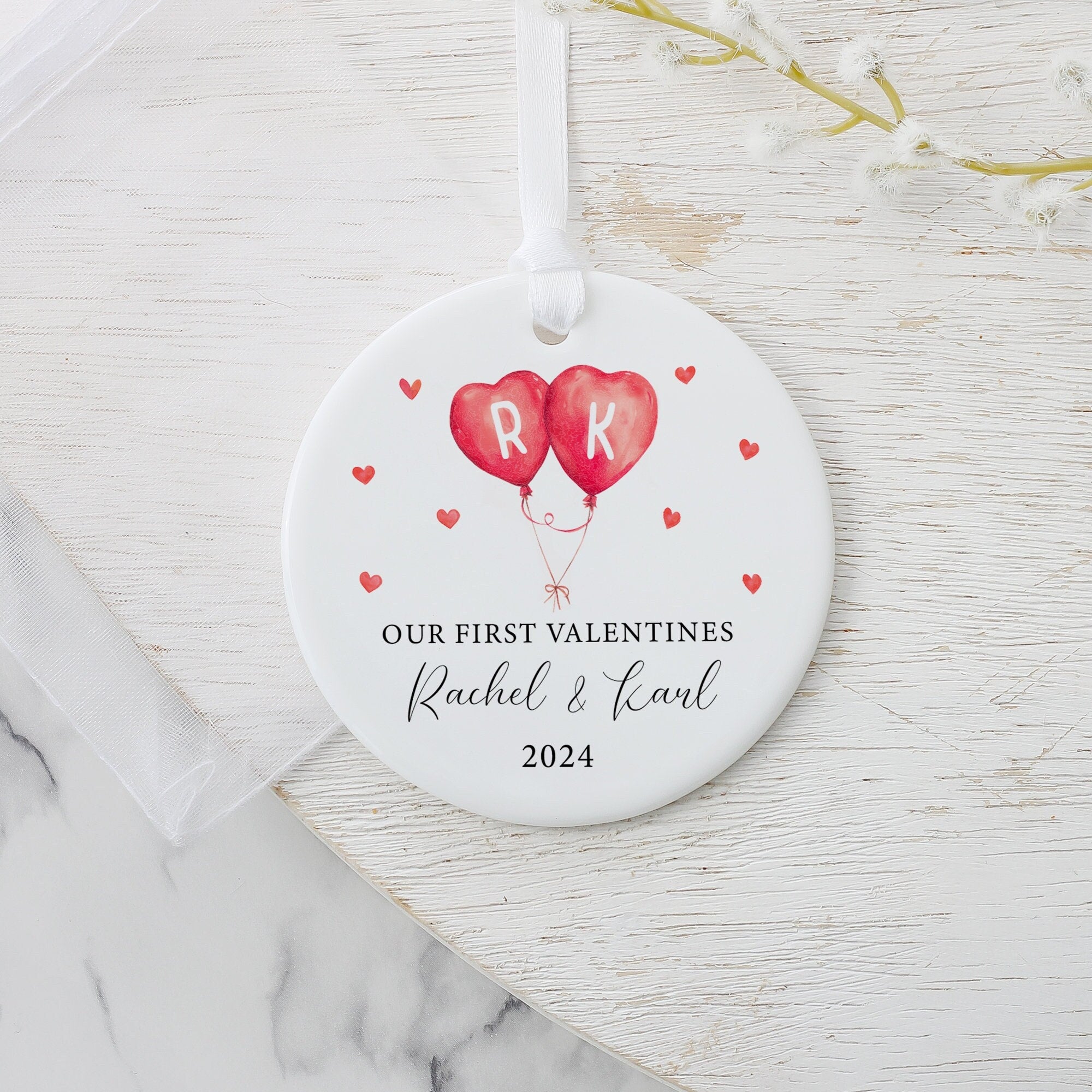 Personalised Our First Valentines Gift, Valentines Ornament Keepsake, 1st Valentines Together, Gift for Boyfriend Girlfriend